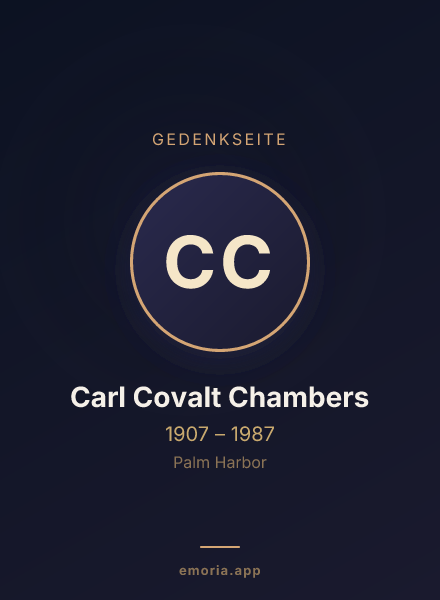 Gedenkportrait von Carl Covalt Chambers
