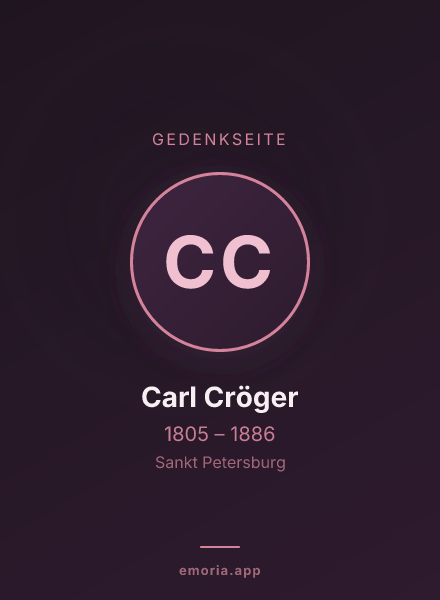 Gedenkportrait von Carl Cröger