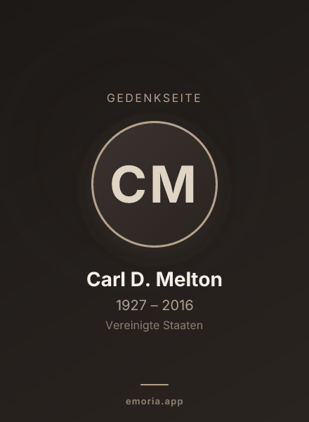 Gedenkportrait von Carl D. Melton