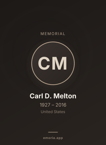Memorial portrait of Carl D. Melton