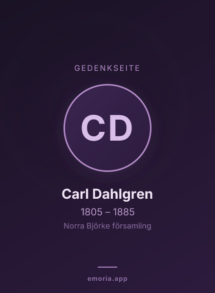 Gedenkportrait von Carl Dahlgren