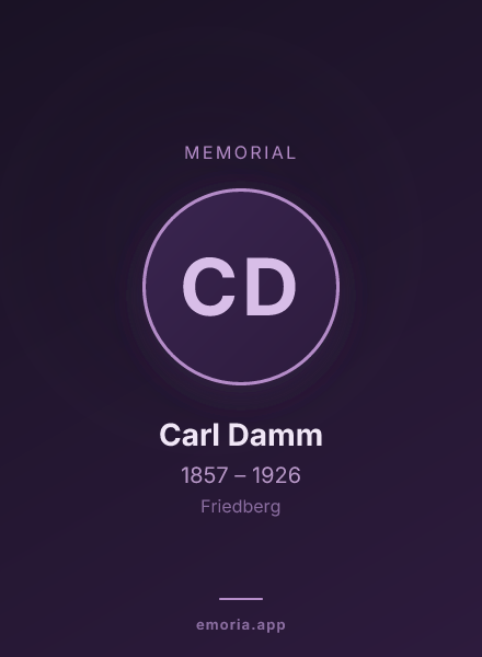 Memorial portrait of Carl Damm