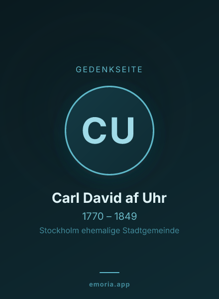Gedenkportrait von Carl David af Uhr