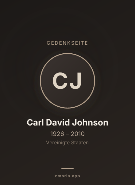 Gedenkportrait von Carl David Johnson