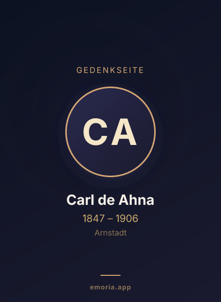 Gedenkportrait von Carl de Ahna