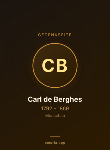 Gedenkportrait von Carl de Berghes