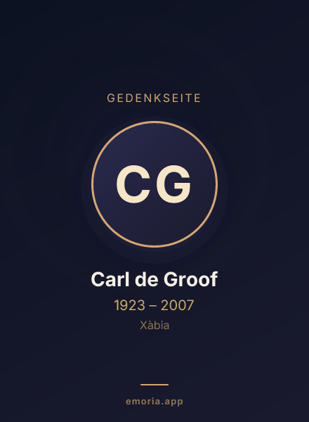 Gedenkportrait von Carl de Groof