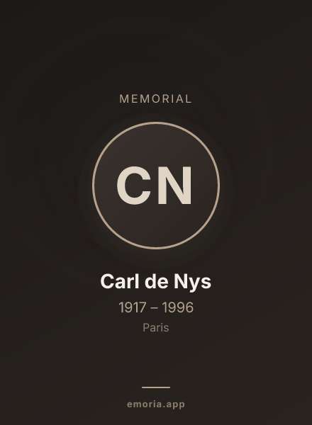 Memorial portrait of Carl de Nys