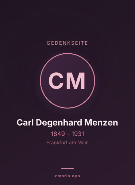 Gedenkportrait von Carl Degenhard Menzen