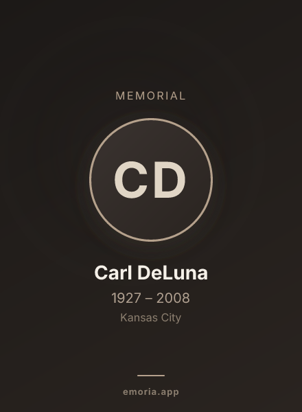 Memorial portrait of Carl DeLuna