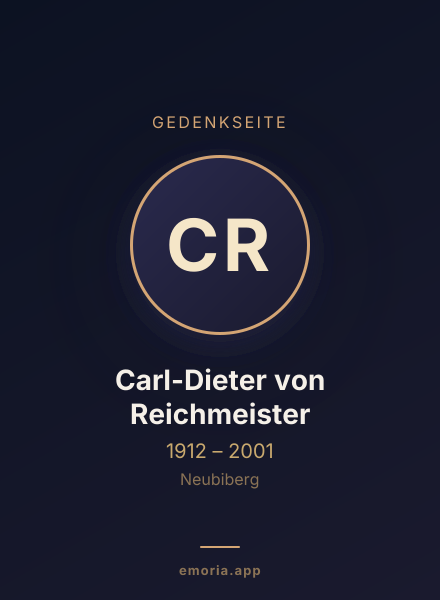 Gedenkportrait von Carl-Dieter von Reichmeister