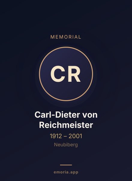 Memorial portrait of Carl-Dieter von Reichmeister