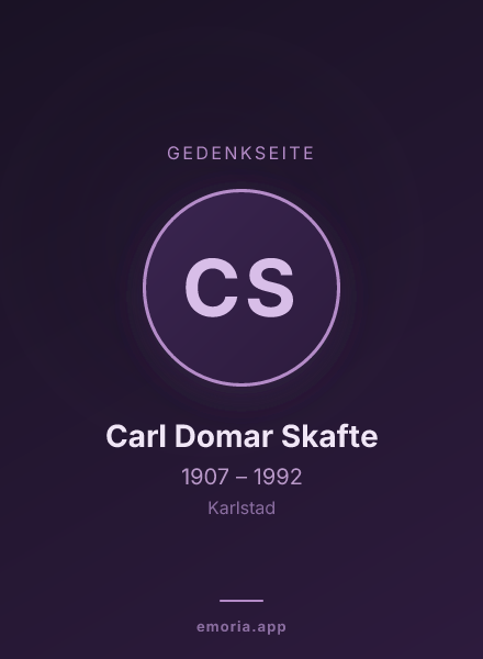 Gedenkportrait von Carl Domar Skafte