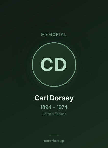 Memorial portrait of Carl Dorsey