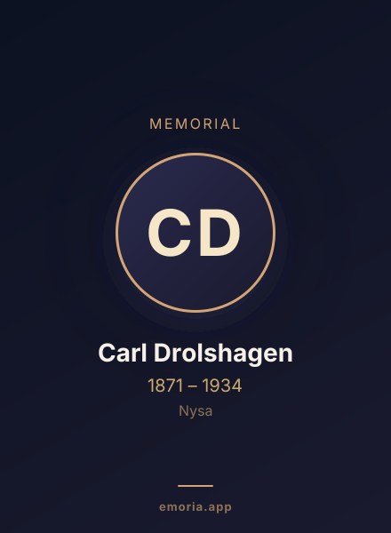 Memorial portrait of Carl Drolshagen