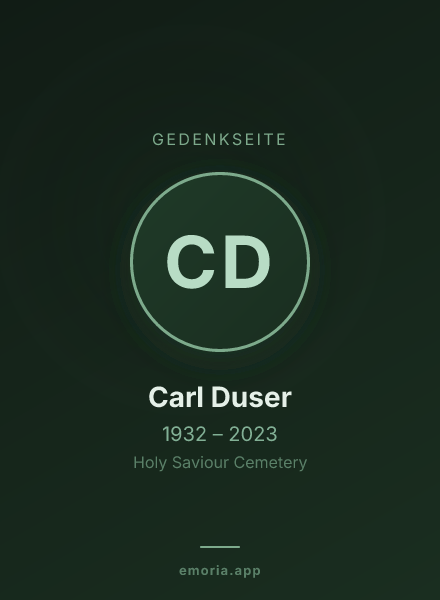 Gedenkportrait von Carl Duser