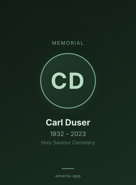 Memorial portrait of Carl Duser