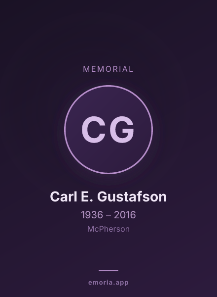 Memorial portrait of Carl E. Gustafson