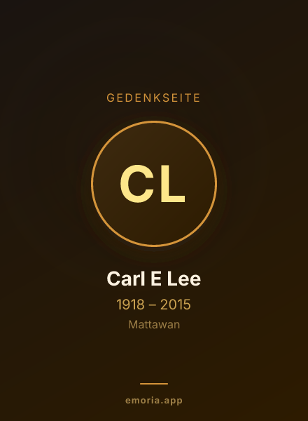 Gedenkportrait von Carl E Lee
