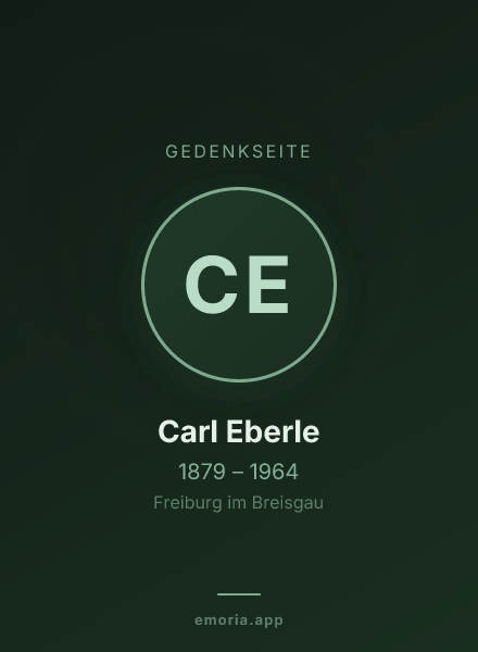 Gedenkportrait von Carl Eberle