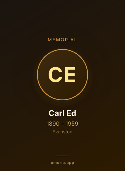 Memorial portrait of Carl Ed