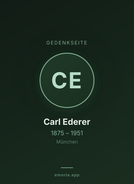 Gedenkportrait von Carl Ederer