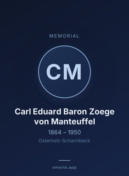 Memorial portrait of Carl Eduard Baron Zoege von Manteuffel