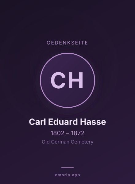 Gedenkportrait von Carl Eduard Hasse