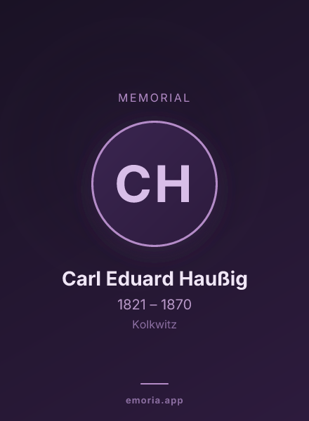 Memorial portrait of Carl Eduard Haußig