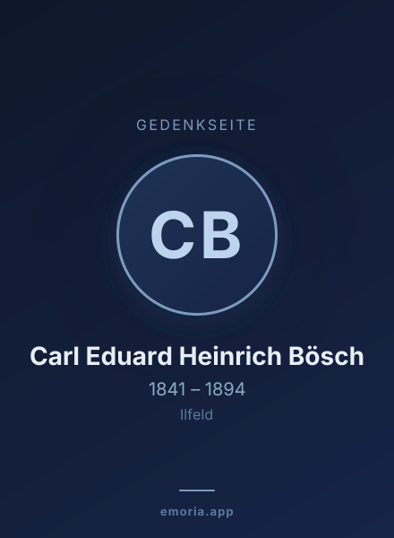 Gedenkportrait von Carl Eduard Heinrich Bösch