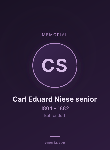 Memorial portrait of Carl Eduard Niese senior