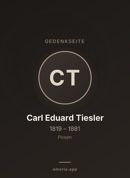 Gedenkportrait von Carl Eduard Tiesler