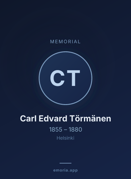 Memorial portrait of Carl Edvard Törmänen