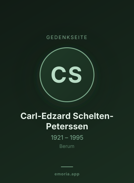 Gedenkportrait von Carl-Edzard Schelten-Peterssen
