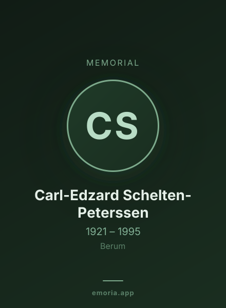 Memorial portrait of Carl-Edzard Schelten-Peterssen