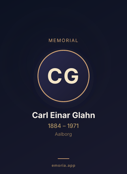 Memorial portrait of Carl Einar Glahn