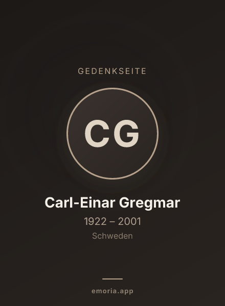 Gedenkportrait von Carl-Einar Gregmar