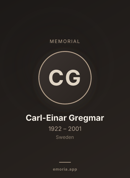 Memorial portrait of Carl-Einar Gregmar