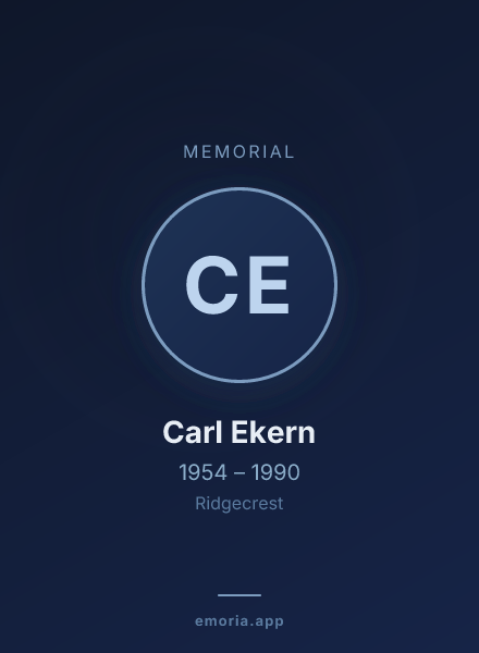 Memorial portrait of Carl Ekern