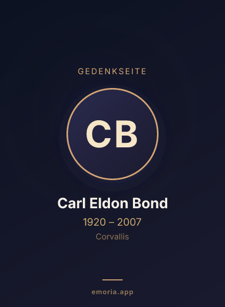 Gedenkportrait von Carl Eldon Bond