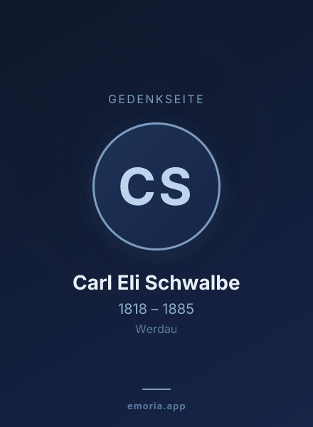 Gedenkportrait von Carl Eli Schwalbe