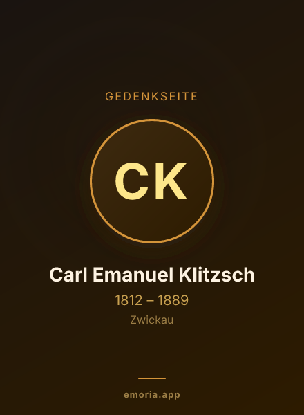 Gedenkportrait von Carl Emanuel Klitzsch