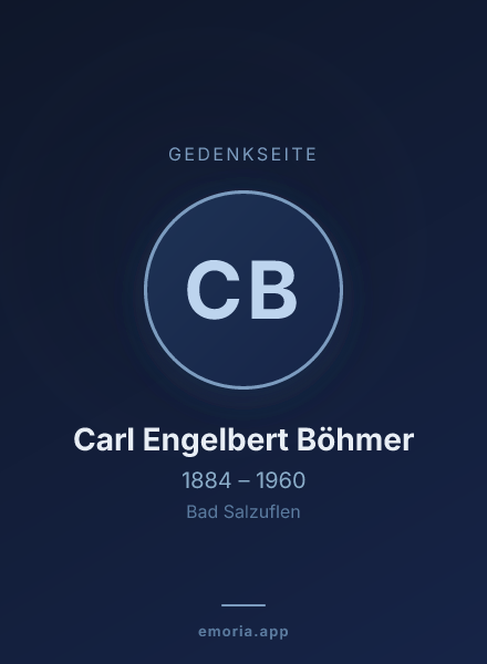 Gedenkportrait von Carl Engelbert Böhmer