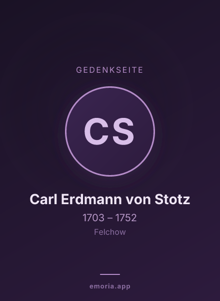 Gedenkportrait von Carl Erdmann von Stotz