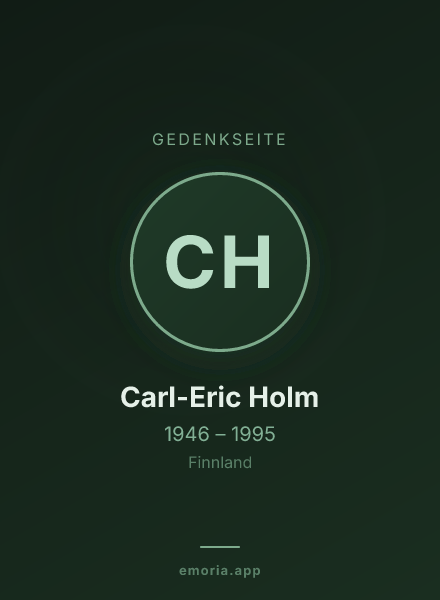 Gedenkportrait von Carl-Eric Holm