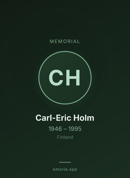 Memorial portrait of Carl-Eric Holm