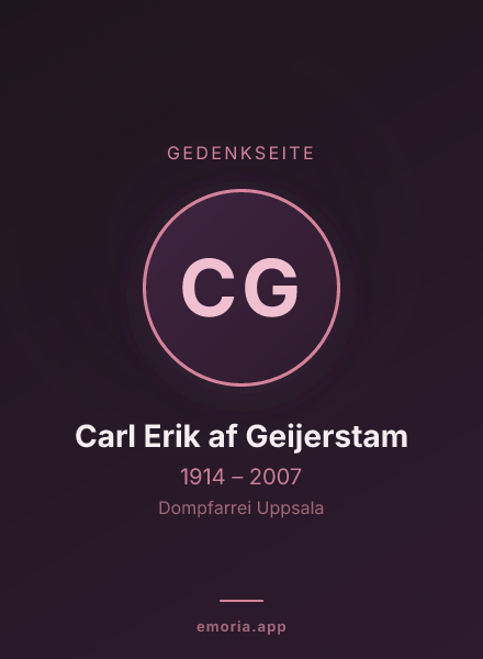 Gedenkportrait von Carl Erik af Geijerstam