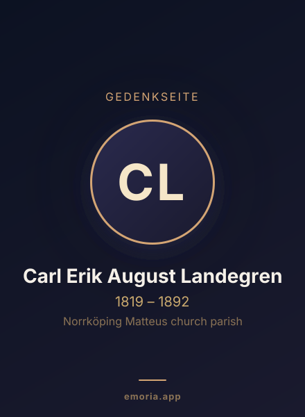 Gedenkportrait von Carl Erik August Landegren