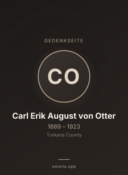 Gedenkportrait von Carl Erik August von Otter