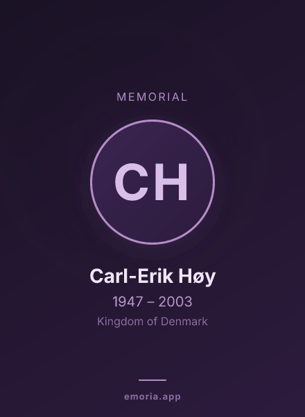 Memorial portrait of Carl-Erik Høy